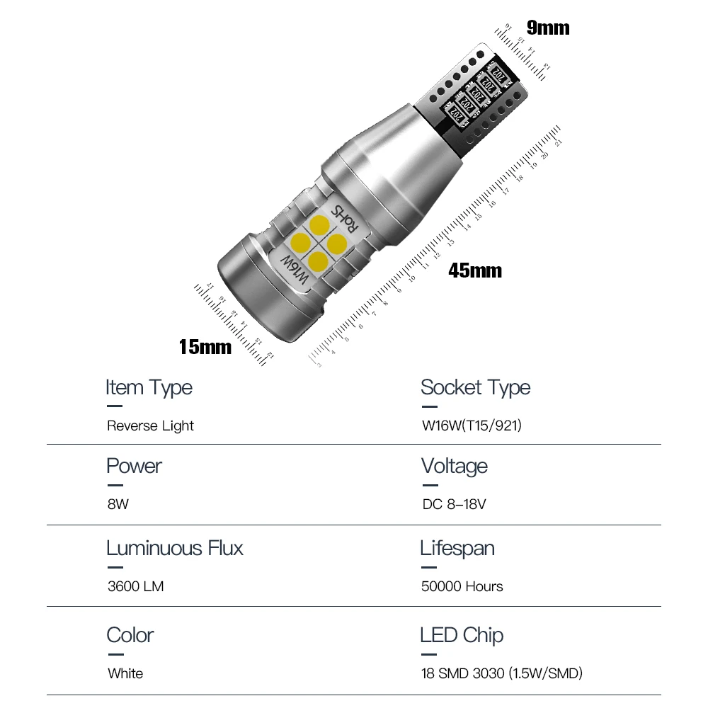 2pcs W16W T15 921 Canbus  GMC ÿ 1500    XL ĳ ī  LED  Ʈ Blub  