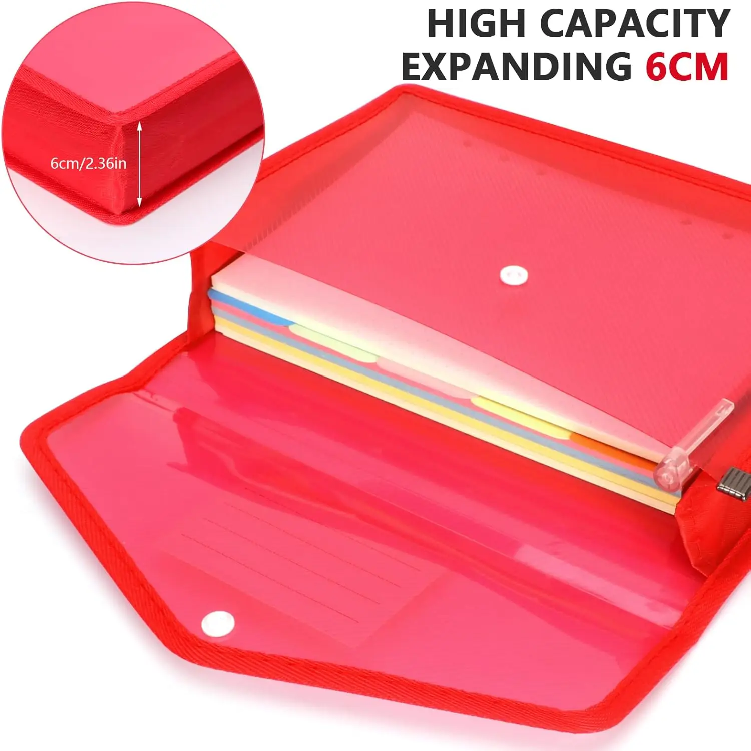 Waterproof A5 File Organizer with Snap Closure & Label Pocket