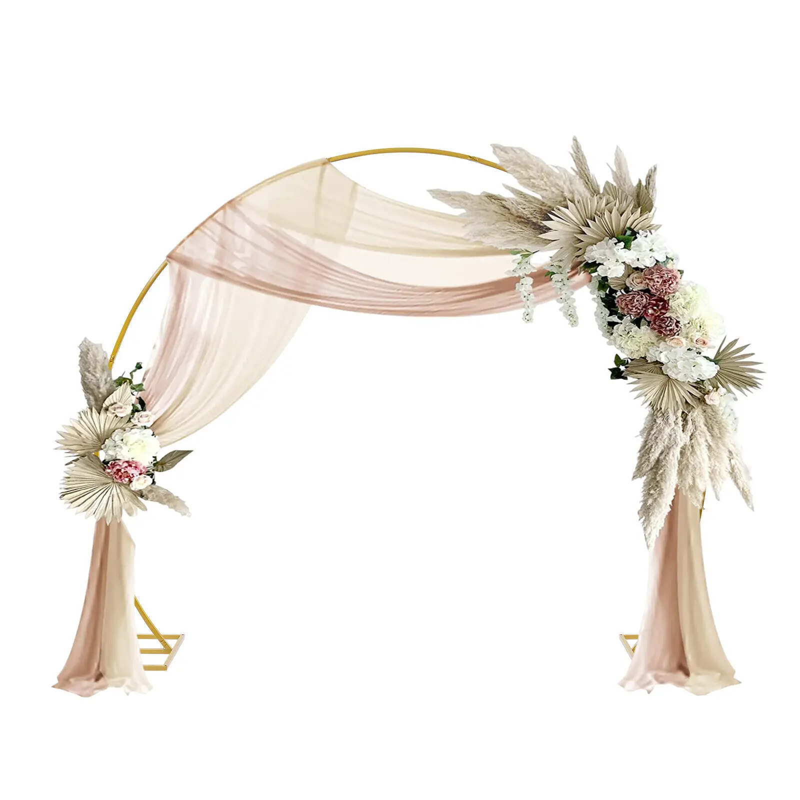 

8.5ft Round Metal Arch Garden Arbors Climbing Rose Circle Wedding Backdrop Stand Party Decoration Background Stand