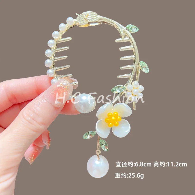 빈티지 은방울꽃 태슬 헤어 클로 - 중국풍 헤어핀 (번 & 하프업 업두용), 우아한 여성용 헤어 액세서리