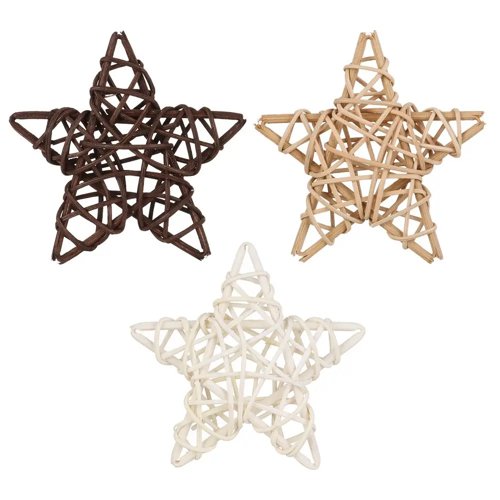 10 Stück Holz Kaffee weiß Rattan Ball Herz Sterne DIY Zubehör Wohn accessoires Weihnachts baum Ornament Hochzeits feier Lieferungen – Detail 7