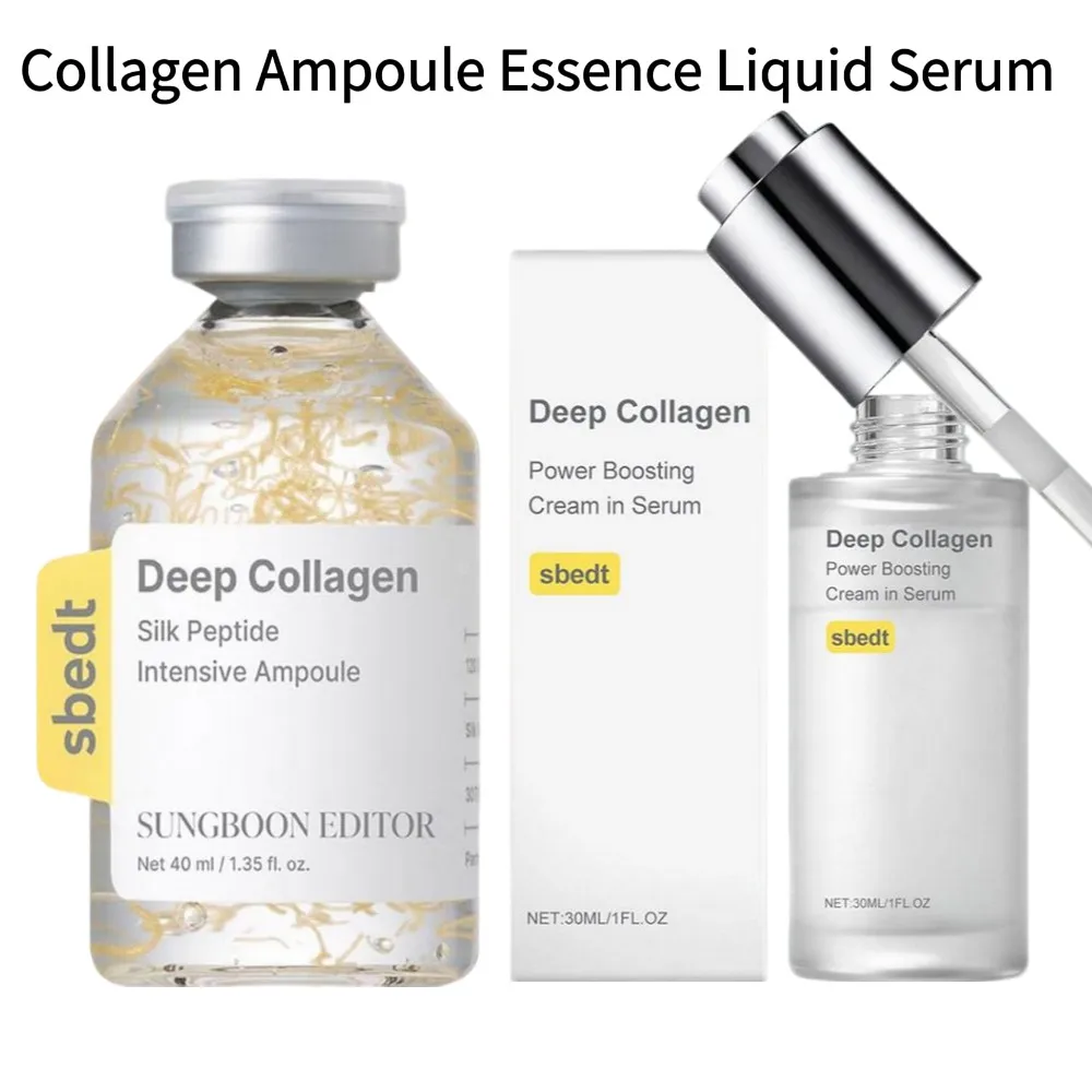 Siero Ampoule al Collagene Anti-Età, Rassodante, Idratante, Effetto Lifting, Leviga le Rughe Sottili, Set per la Cura della Pelle del Viso, Essenza Nutriente Quotidiana