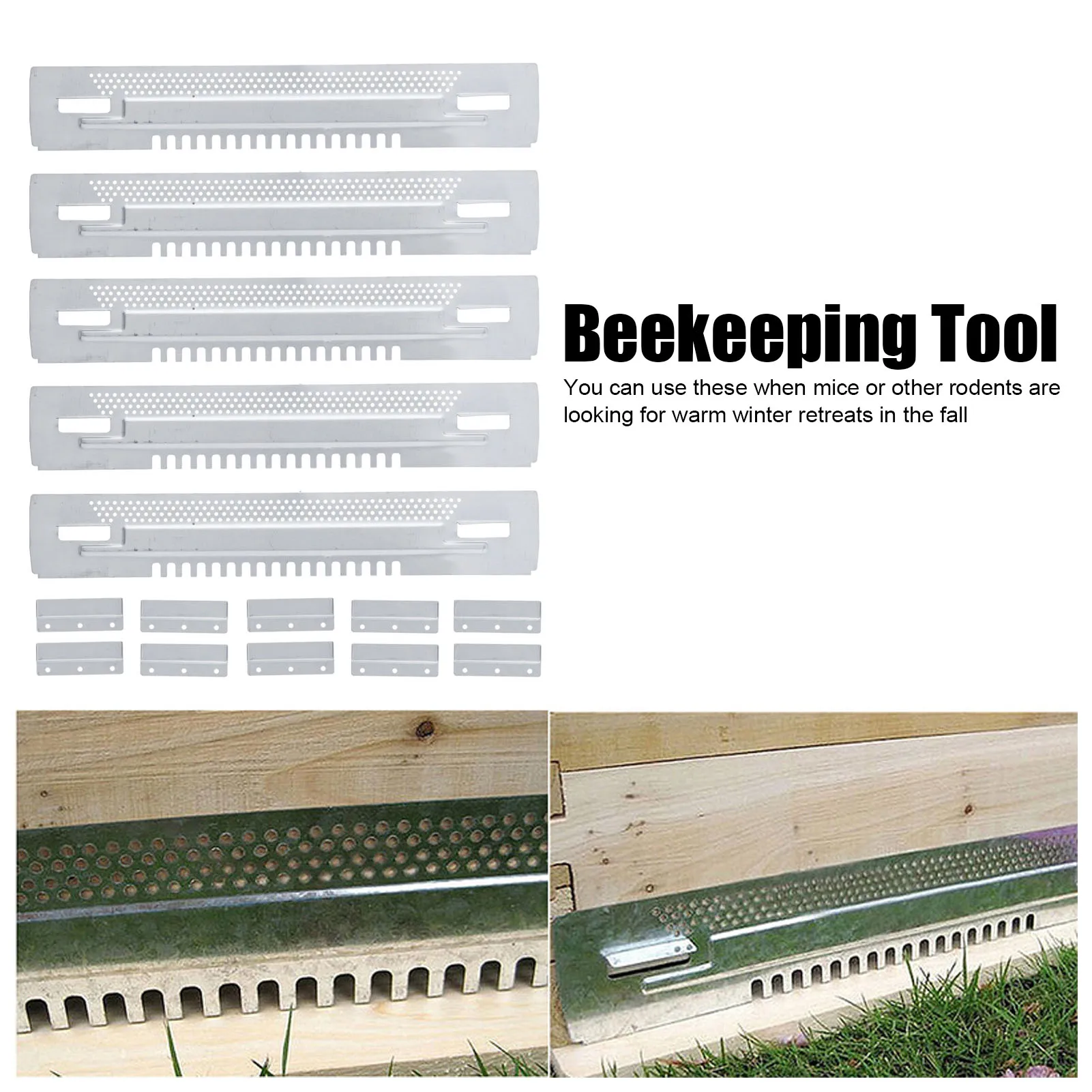 Beehive Travel Gate Galvanized Iron Nontoxic Detachable Escapeproof Hives Entrance Reducer Beehive Sliding Gate Beekeeping Tool