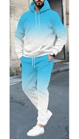 Dégradé de couleur 3D imprimé sweat à capuche costume hommes sweats à capuche pantalons de survêtement décontracté mode deux pièces survêtement ensemble homme vêtements 4