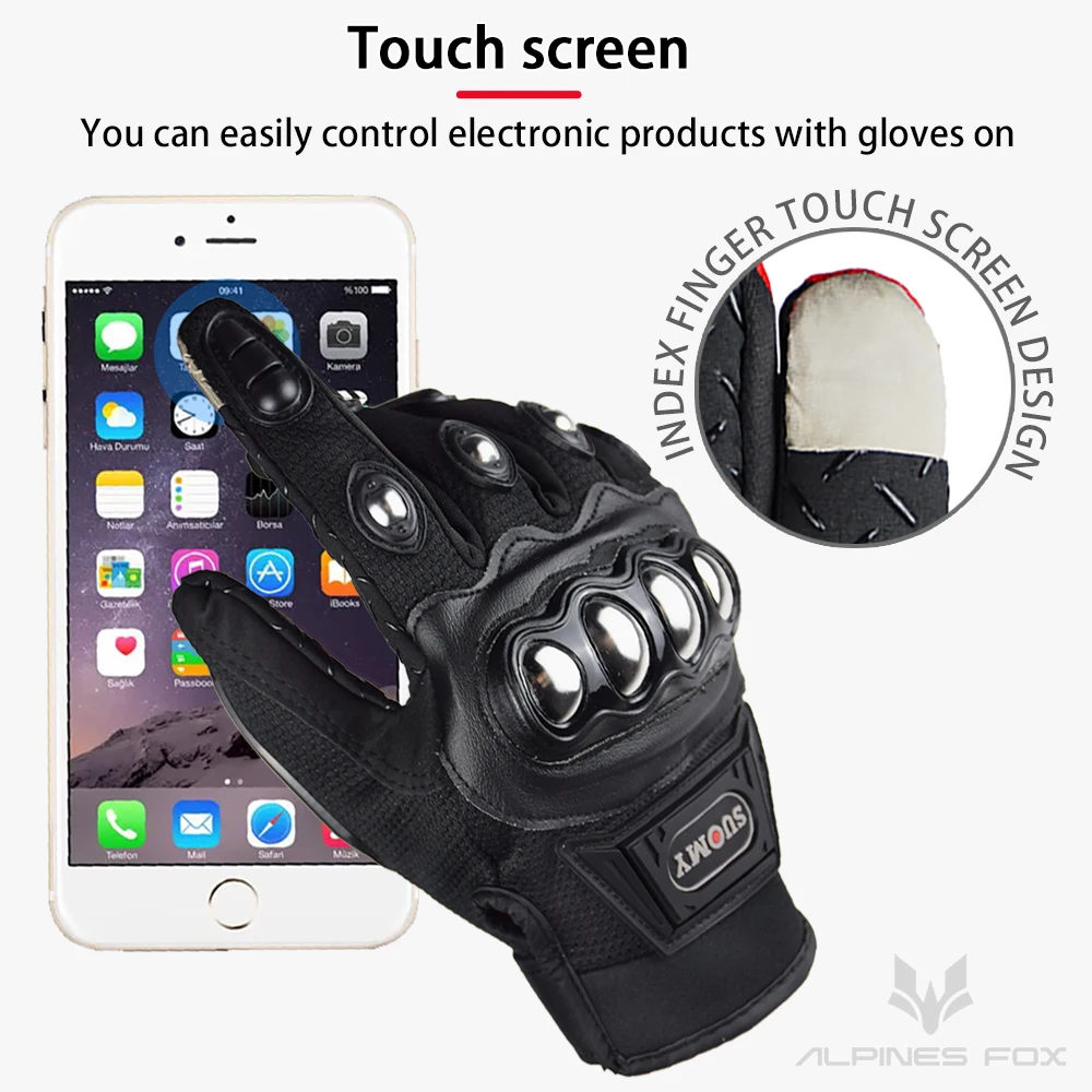PowerMotor Guanti da motociclista touch screen antiscivolo resistenti PowerMotor Guanti da motociclista touch screen antiscivolo resistenti