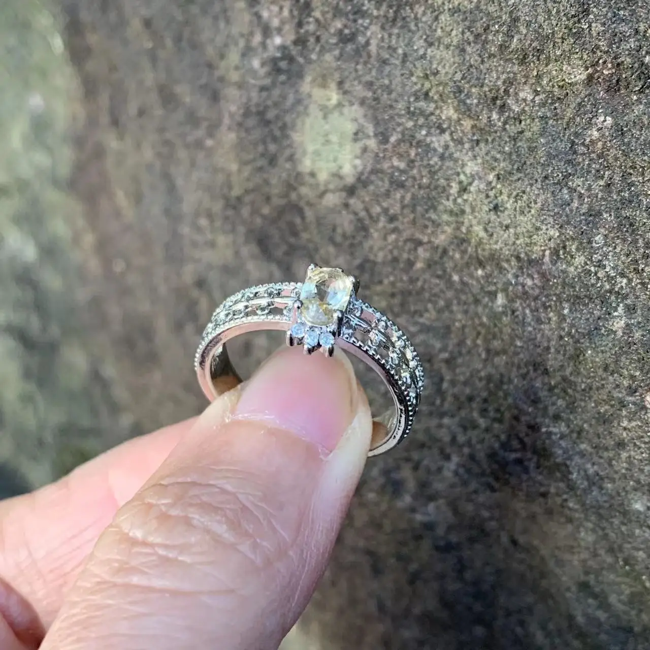 3MM Natural Citrine Ring Adjustable Female Ring Jewelry for Women Gift Wholesale High Quality Vintage Fine