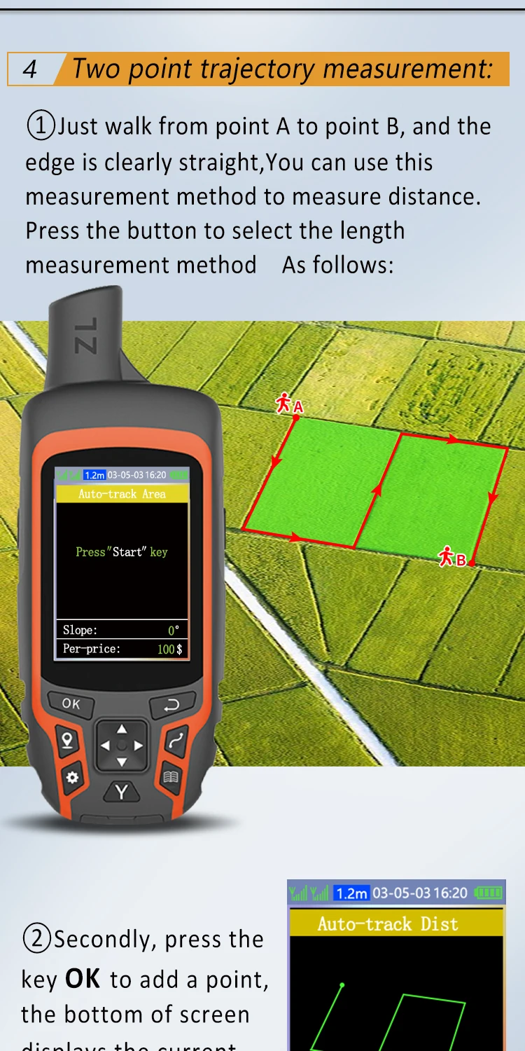 ZL166 Land area measuring instrument High precision multifunctional Handheld GPS
