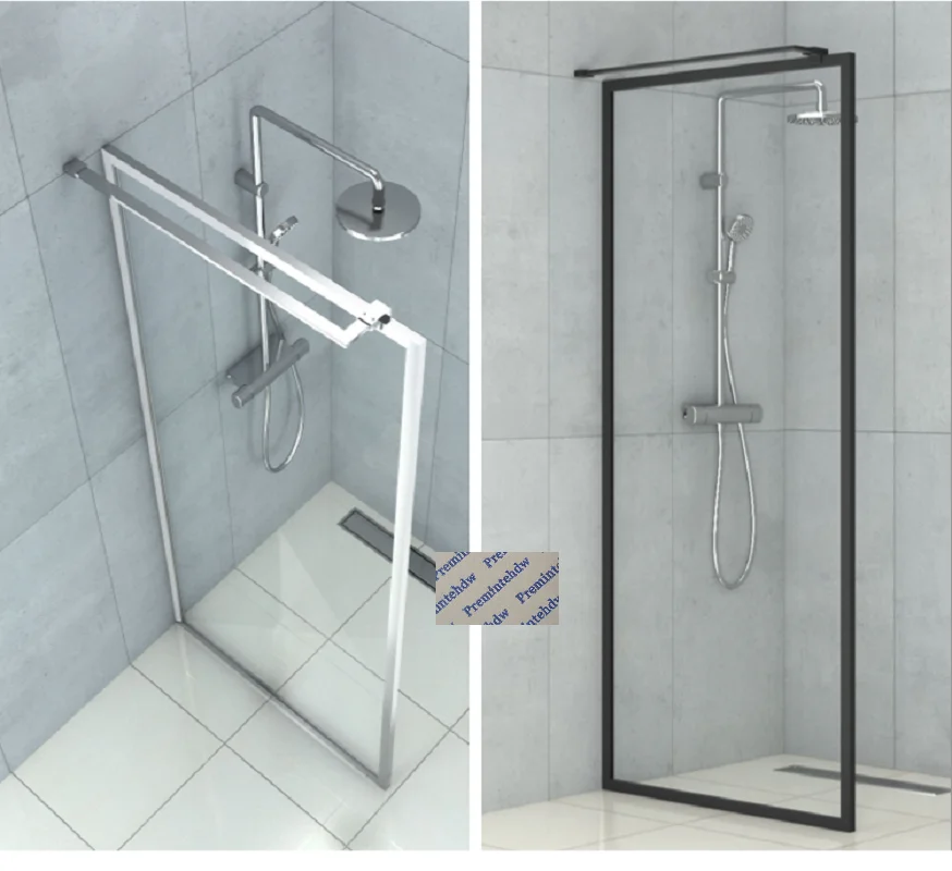 SUS304 L Shaped Parallel Wall To Glass Fixing Rail Bar For Shower Enclosure 1Piece