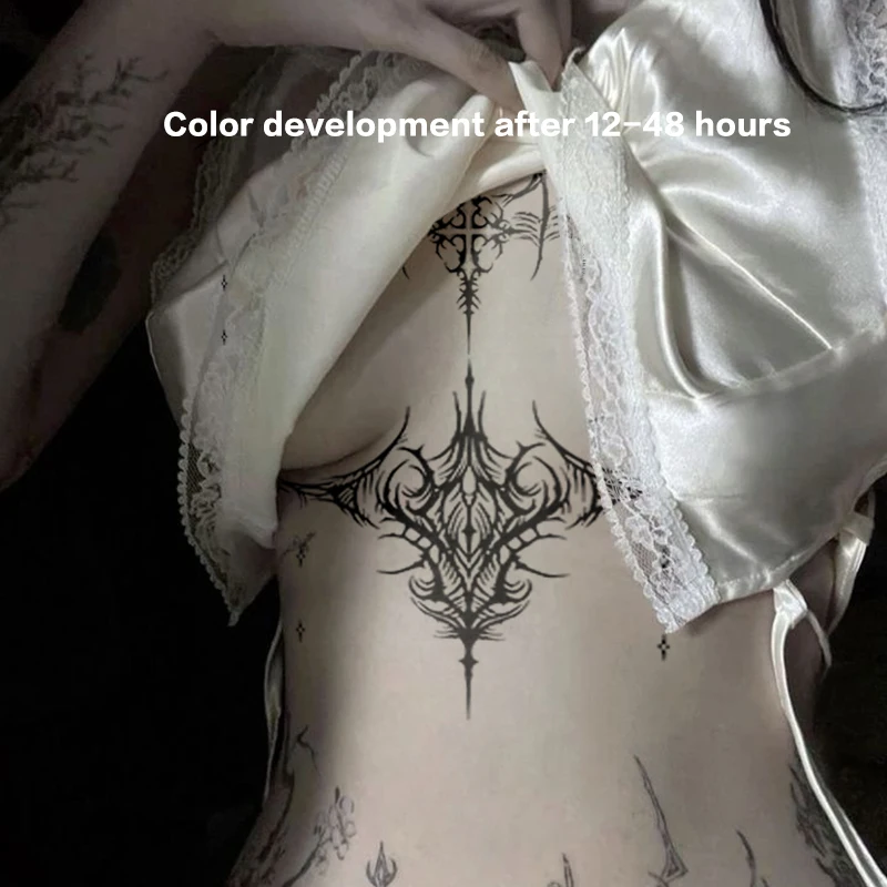 Dark Succubus Cross Herbal Juice Tattoo Sticker Temporary Tattoos Man Sexy Hotwife Waterproof Abdomen Chest Fake Tatto Gift Punk,tattoo sticker,temporary tattoos