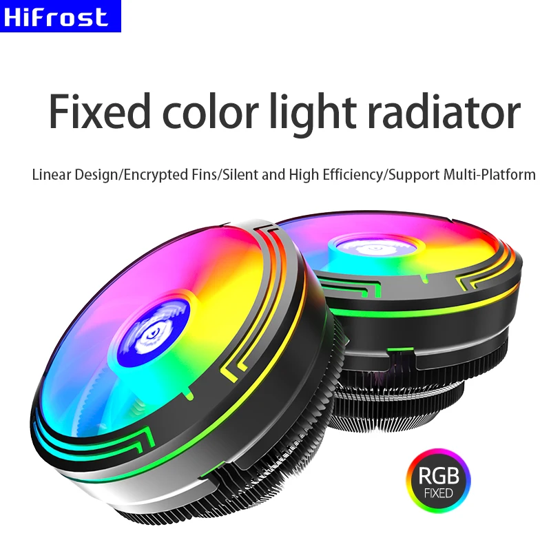 인텔 LGA 1200 115X 용 RGB CPU 쿨러 TDP 95W 냉각 PC 라디에이터 선풍기, 124mm 블랙 알루미늄 핀 CPU 라디에이터, 12V 4 핀 PWM 선풍기