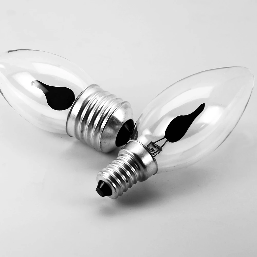 4pcs Edison Led Candle Light Bulb E14 E27 LED  Flicker Flame Effect Bulb 3W AC220V Home For Decor Lighting Ampoule Candle Bulb