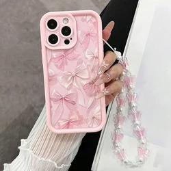Elegant Pink Bow Silicone Phone Case with Butterfly Charm Cover - 7 8 SE 2020 2022 (1)