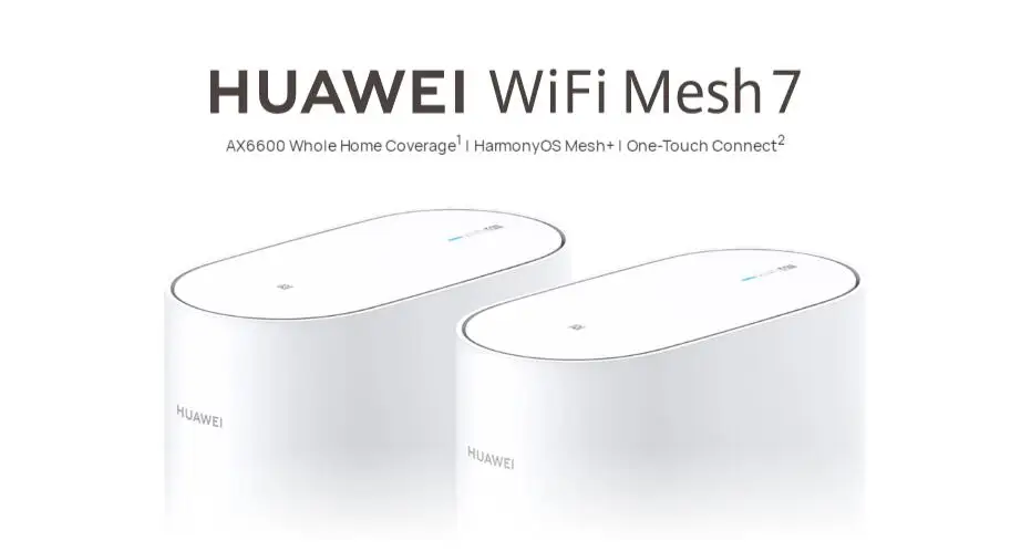 wireless signal booster for home HUAWEI WiFi Mesh 7 (2 Pack), Simultanes Tri-Band WiFi-System,6600 Mbit/s,1x Gigabit WAN & 3x Gigabit Lan ports best signal booster wifi