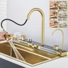 Gold Multifunctional Kitchen Waterfall Sink Digital Display Large Single Sink Dish Basin Sink 304 Stainless Steel 3