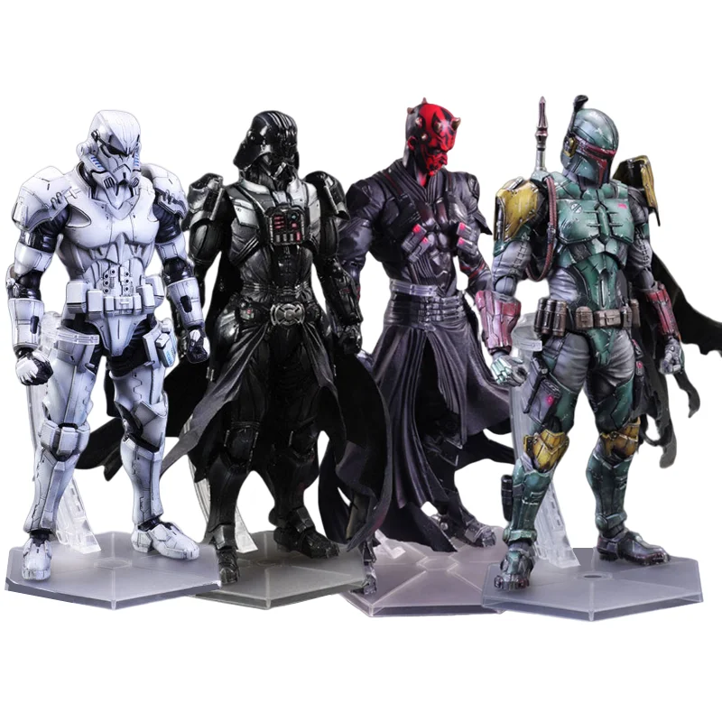 

Star Wars Play Arts Black Knight Darth Maul Boba Fett Imperial Stormtrooper 28cm Action Figure Collectable Model Toys