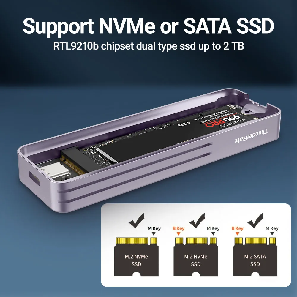 Jeyi Visual Inteligente M.2 Nvmesata Ssd Enclosure Usb 3.2 Gen 10gbps Suporte Externo m2 Adapter Case M-key b Mais m Key Uasp Trim - Imagem 6