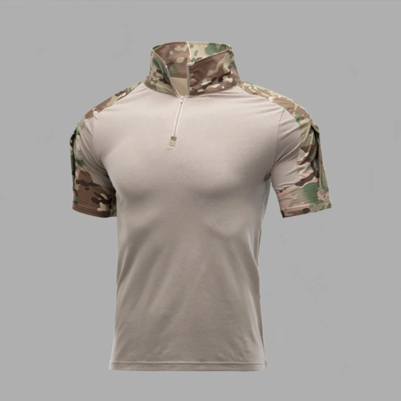 Men Summer Sport T Shirt Airsoft Army Tactical Short Sleeve Military Camouflage Cotton Tee Shirts Paintball Clothing