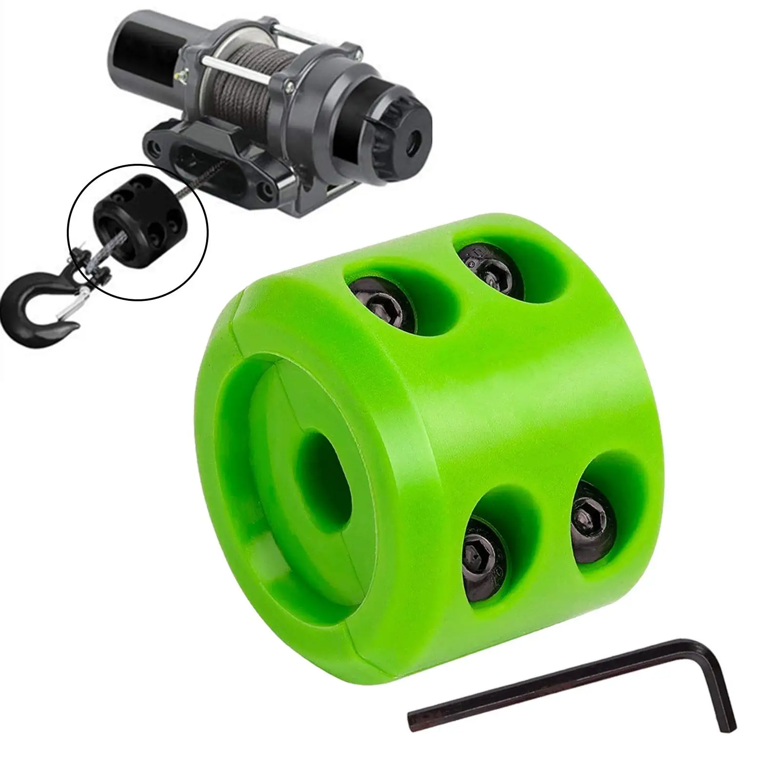 Winch Accessories with Winch Cable Hook Cap, Rubber Winch Rope for UTV