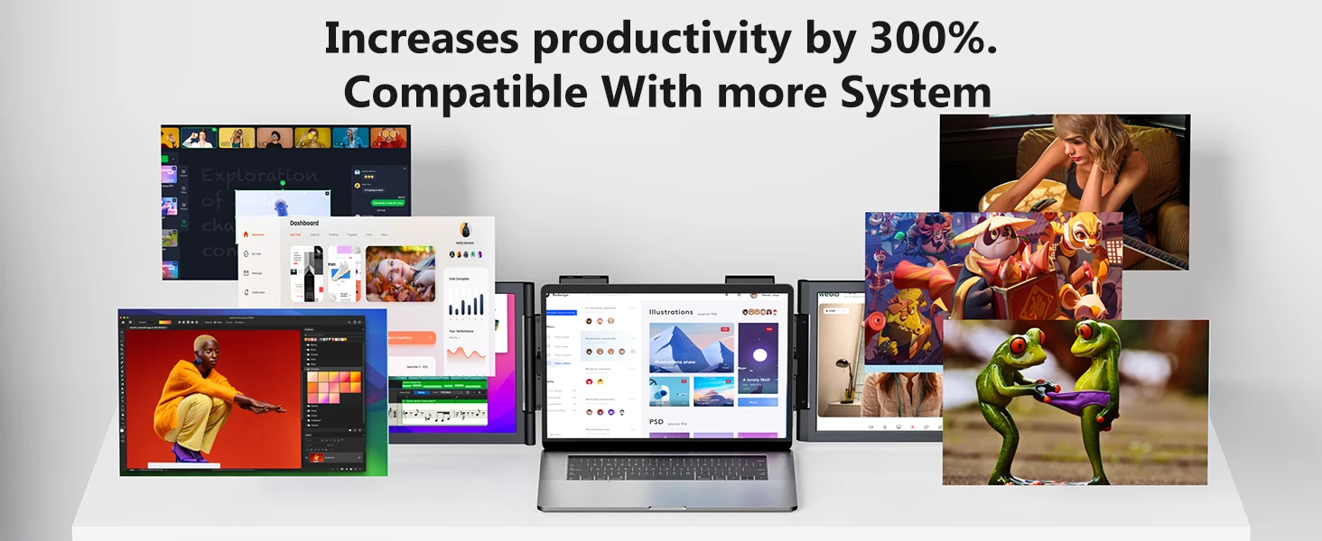 Écran Portable USB-C 14" Triple Moniteur Sf8a9337028ca4484abac79c17565c539T