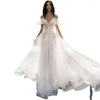 Plus Size Wedding Dress Slimming Lace Flower Off-Shoulder For Heavy Women Smooths Your Silhouette 5
