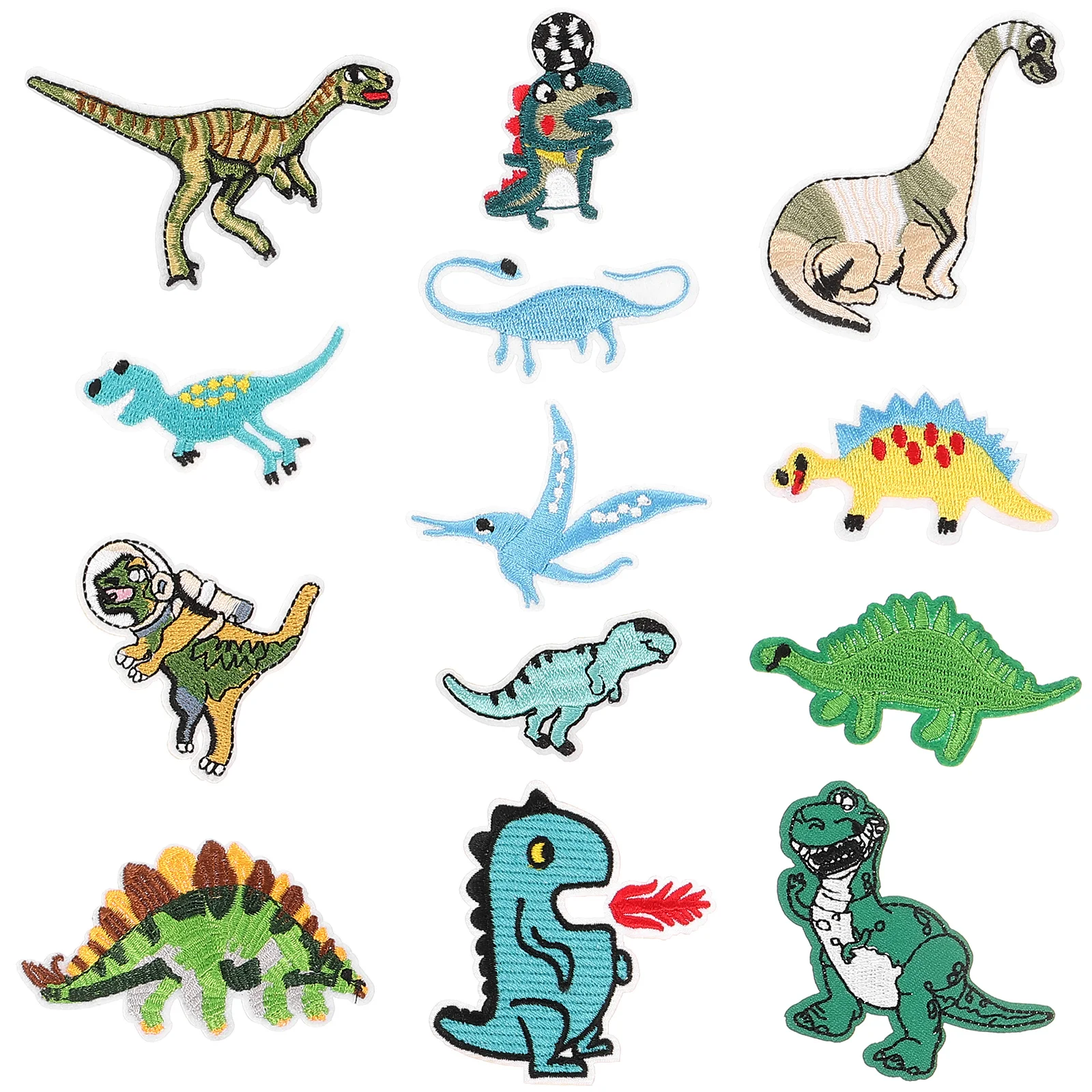 

13 Pcs Cartoon Patches Backpack Stickers Repairing Dinosaur Shaped Sewing DIY Clothes Decors Fine Clothing Accessories