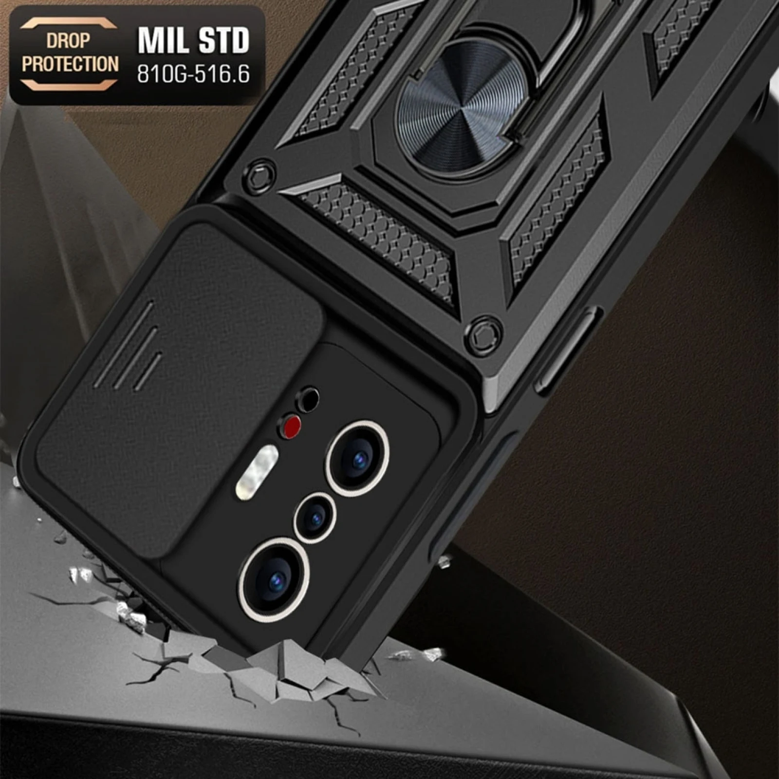 For Xiaomi Mi 11T 11T Pro Sliding Camera Cover Design TPU PC Protective Case