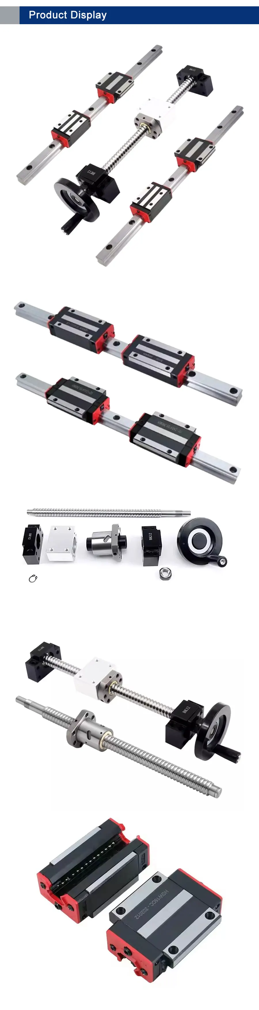 SFU1604/SFU1605/DFU1605 Kugelumlaufspindel-Set + Linearschienen 2 Stück HGR20 quadratische Linearführung + 4 Stück HGH20CA-Wagenblöcke für CNC-Maschine – Detail 19