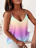Crop Tops for Teen Girls  Womens Summer V Neck Tank Tops Loose Flowy Tank Tops Cute Tunic Pleated Shirts - Image 6