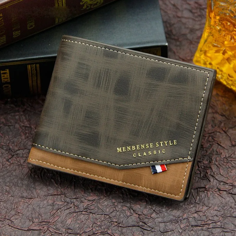 Men Wallet Leather Business Foldable Wallet Luxury Billfold Slim Hipster Credit Card Holders Inserts Coin Purses Vintage Walltes