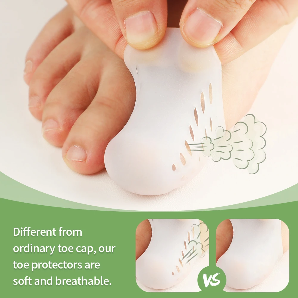 Description Picture 6 of item2Pcs Silicone Gel Big Toe Separators Stretchers Toe Tube Corns Blisters Protector Gel Bunion Finger Protection Foot Care Tool