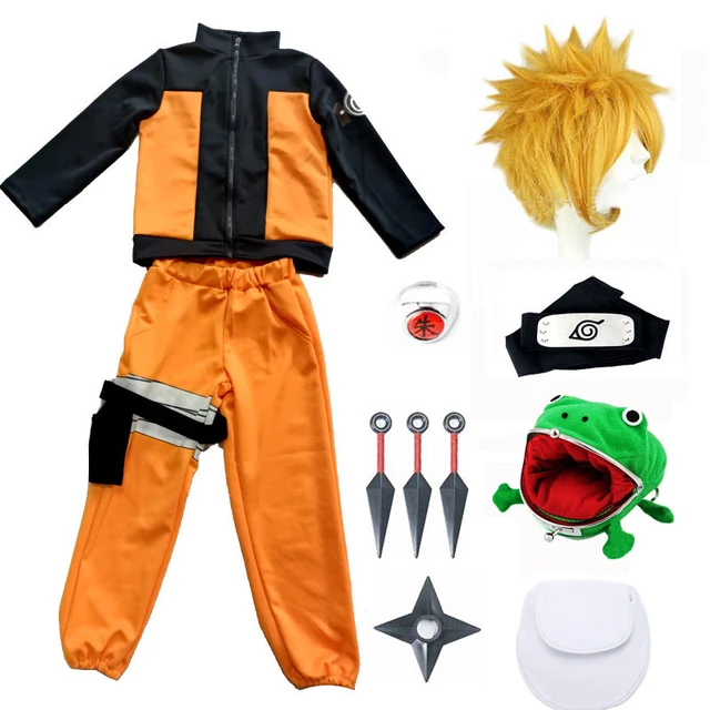 Anime Naruto Shippuden Uzumaki Naruto Cosplay Costume Jacket Pant Full  Outfit/