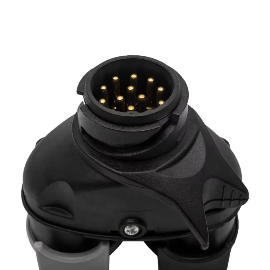 13 Pin to 7 Pin Euro Trailer Towing Caravans Dual Socket Plug Adapter Connector 1PC