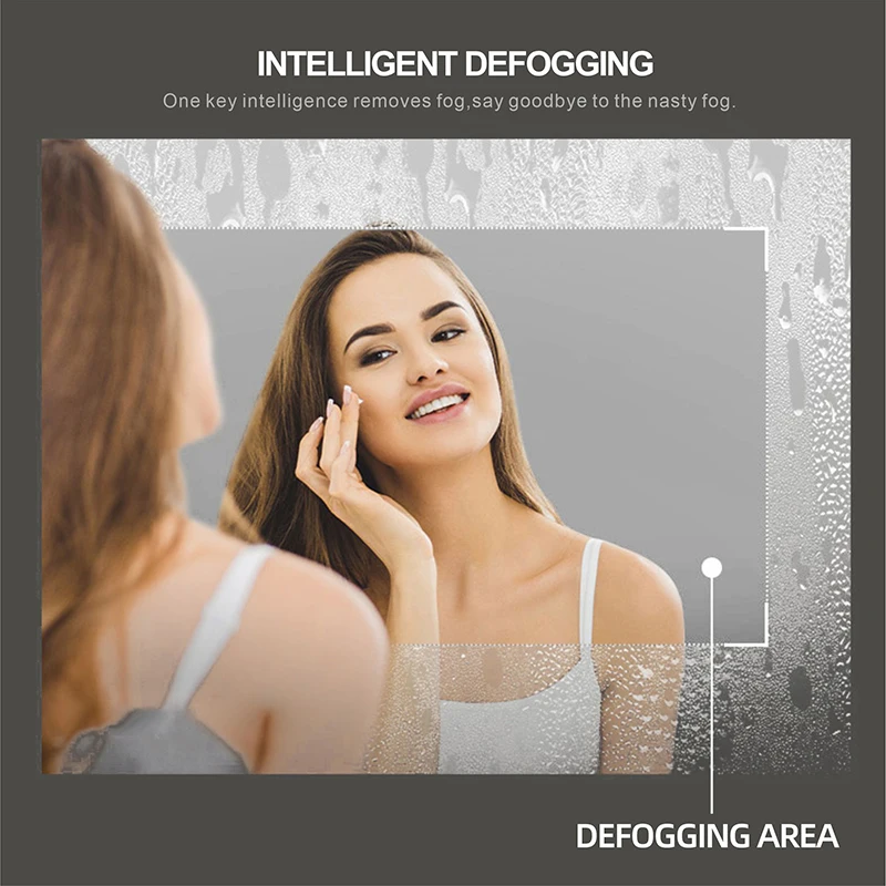Oval Smart Vanity Bathroom Mirror High Quality Refection Three Color Brightness Dimmer With Anti-fog LED Hotel bath Mirror 5