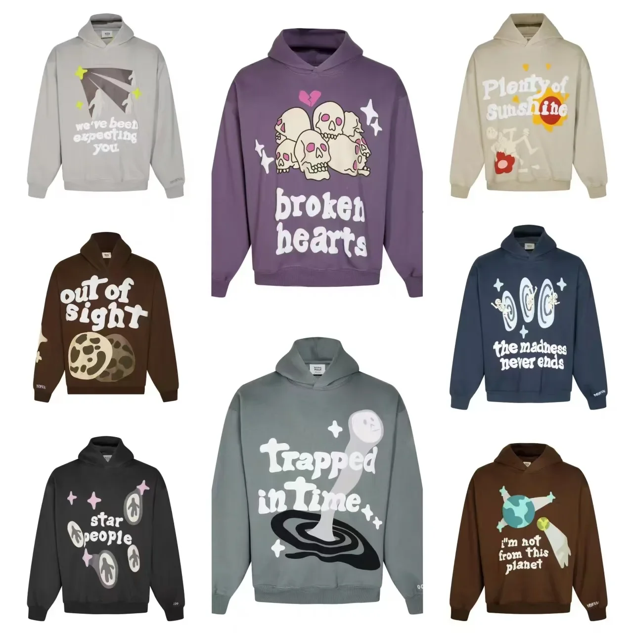 

Толстовка с принтом сломанной планеты, толстовка с капюшоном с надписью для осени и зимы, повседневный свободный облегающий пуловер для пары, толстовка