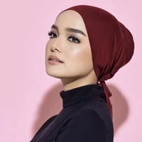 Jersey Soft Modal Muslim Turban Hat Inner Hijab Caps Islamic Underscarf Bonnet India Hat Female Headwrap Turbante Mujer 2