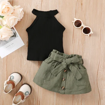 Girls’ Off-Shoulder Top & Skirt Set 1
