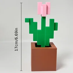 Enchanting 3D Printed Pixel Rose for Elegant Bedroom Décor (V516 - pink)