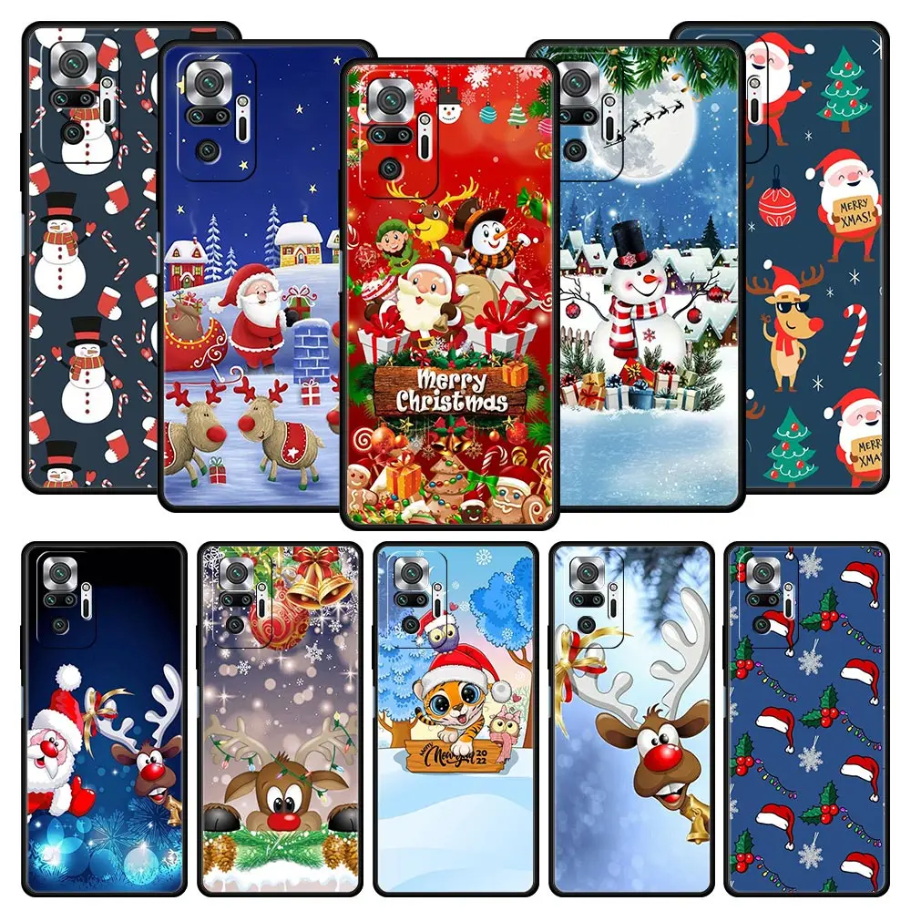 

Рождественский чехол для Xiaomi Redmi Note 11 10 9s Pro K50 7 8 9 8A 9A 9C 8T 9T 11T 5G K40, чехол для игрового телефона, мягкий черный Чехол