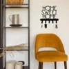 Crochet Key Holder for Wall, Home Sweet Home Sign 5 Hooks, Decorative Key Organizer Coat Rack Wall Mount Towel Rack Wall 6