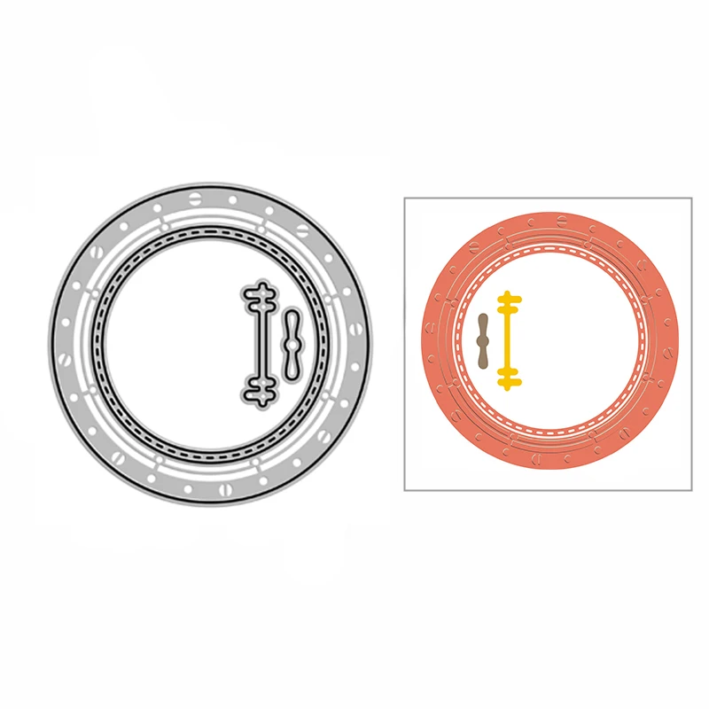 

Новинка 2023 г., трафарет с круглым тиснением, металлические Вырубные штампы для изготовления открыток и украшения для скрапбукинга, без штампов