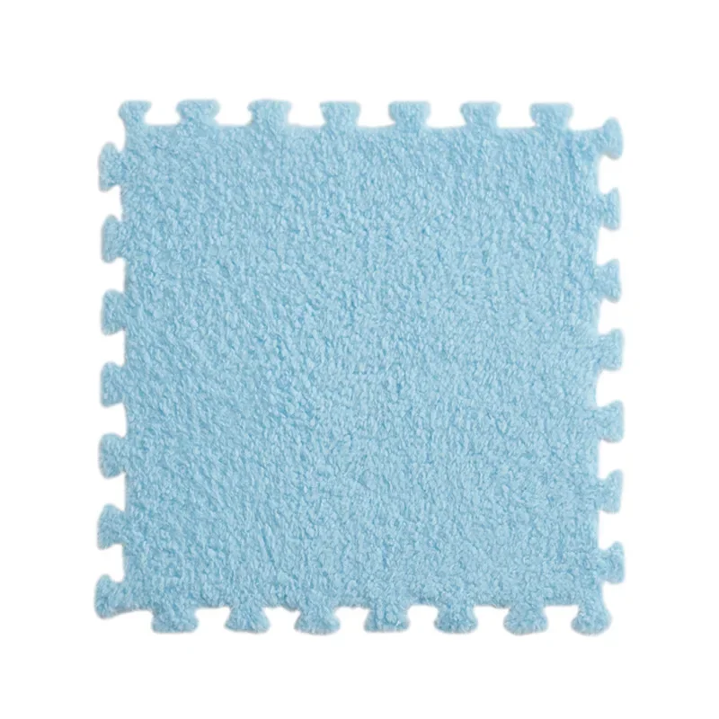 Children's Plush Puzzle Foam Floor Mat Fluffy Square Carpet Mat Furry Area Carpet Of Room Floor Game 10/20/30 Pieces