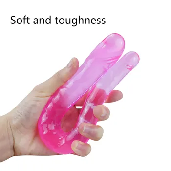 Soft Jelly Fake Penis For Women Dildos Sex Toys Horse Dildo Double Long Realistic Dildos Cock Lesbian Vaginal Anal Plug Flexible 4