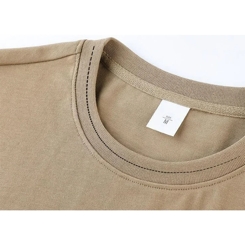Amerikanische Herren-T-Shirts aus 100 % Baumwolle in Übergröße für den Sommer, 3D-Puff-Print, lockere Passform, 330 g/m², schwere Vintage-Strickoberteile – Detail 7