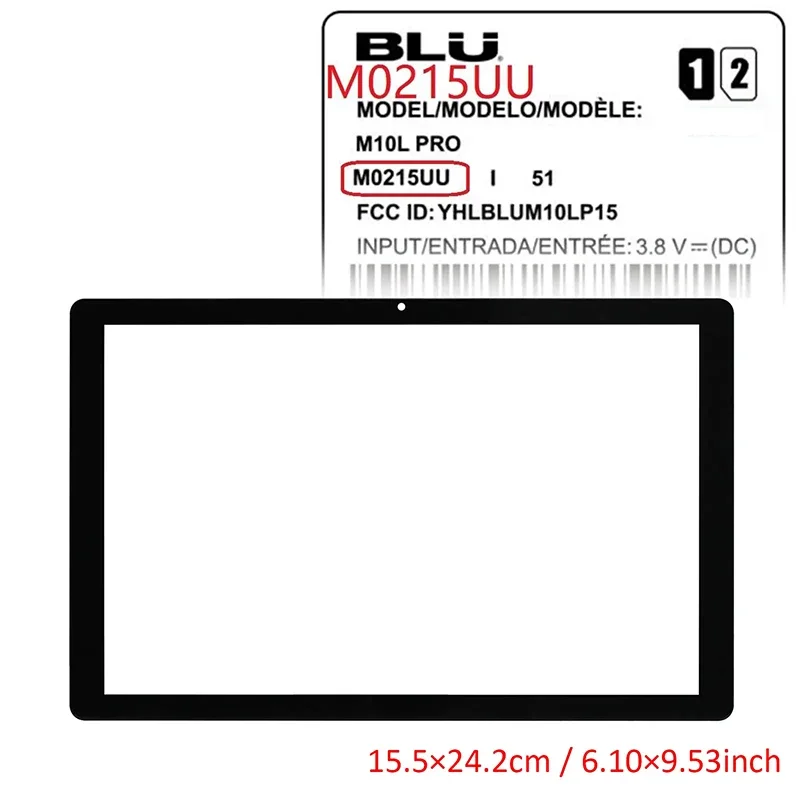 디지타이저 터치 스크린 유리 패널, BLU M10L PRO M0214UU M0215UU / M10L PLUS M0223UU 태블릿 교체용, 10.1 인치