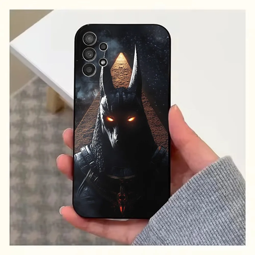 Anubis Egyptian God Design Black Silicone Phone Case