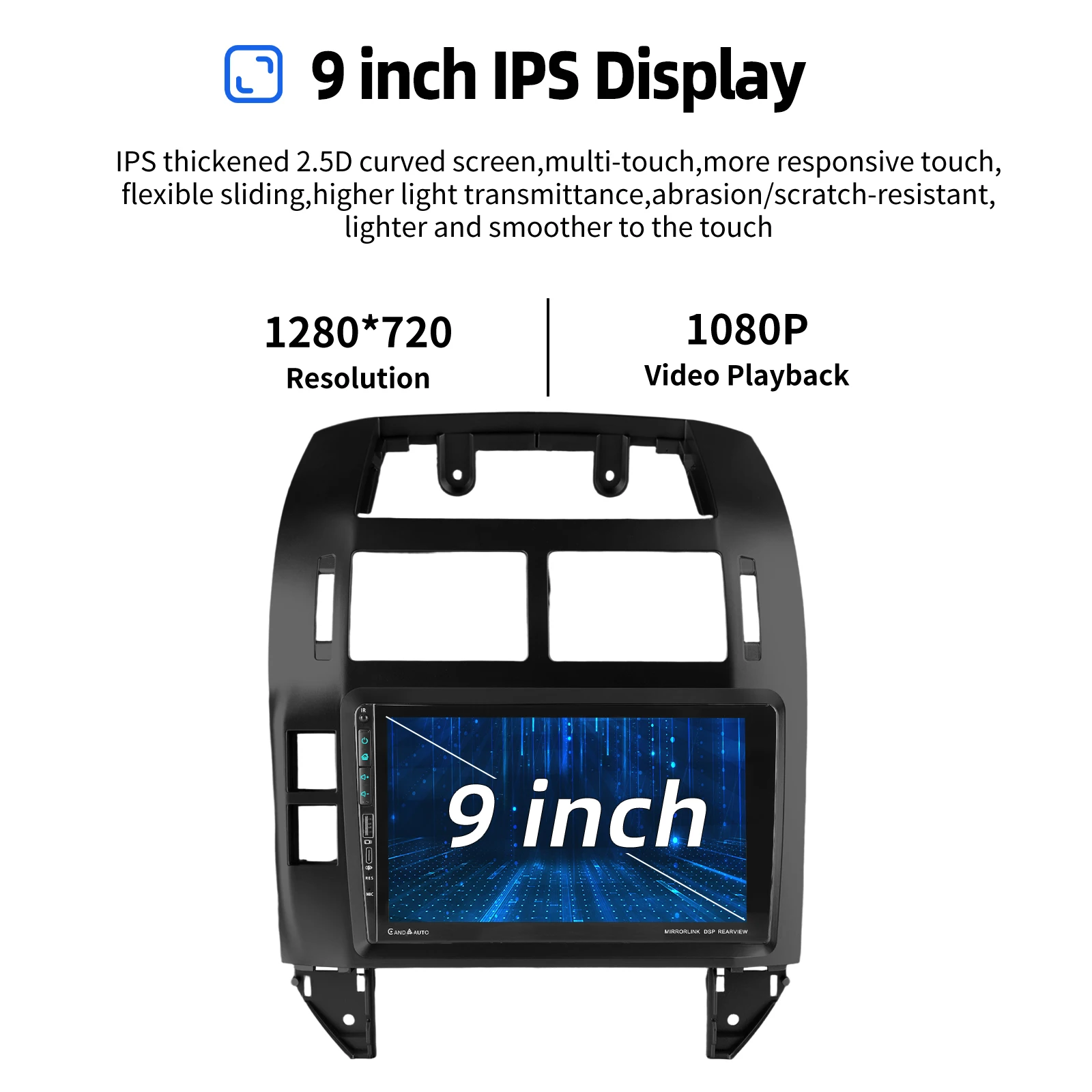 ESSGOO Autoradio Android15 9" 4+64G / 2+32G für VW Polo 9N 2001-2009 Wireless CarPlay Android Auto GPS Navigation WiFi FM RDS Mirror Link USB Bluetooth Lenkradsteuerung CANBUS Touchscreen – Detail 10