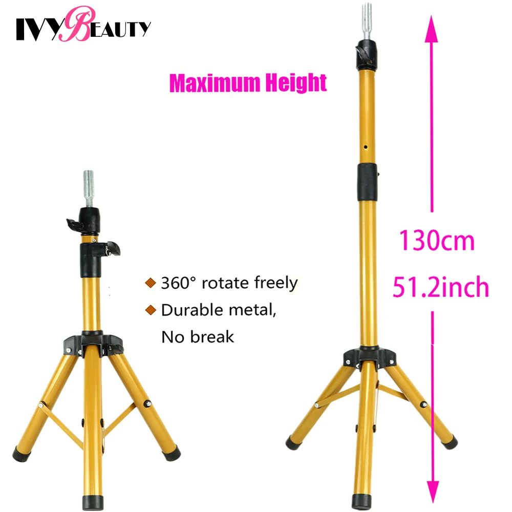 

130cm Wig Stand Tripod Hairdressing Training Mannequin Head Tripod Holder For Hairdressers Salon Display Styling Tripod For Wigs