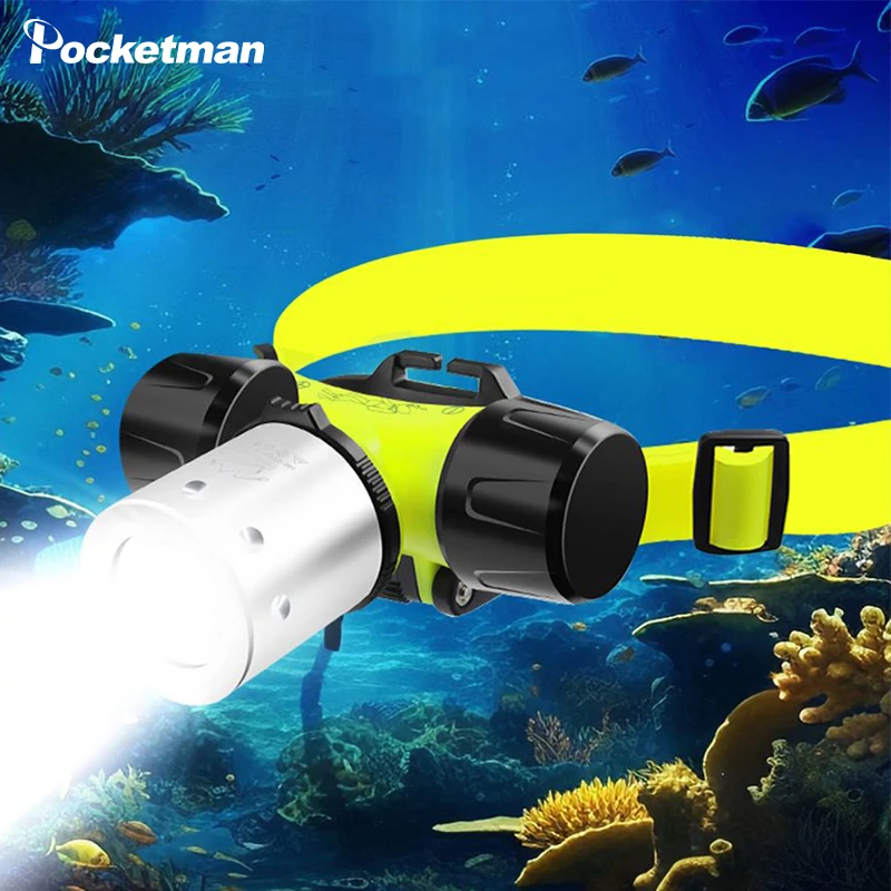Waterproof Diving Swimming Hiking Camping Hunting Fishing Headlamp Underwater 1200 Lumen Safety Head Light Flashlight