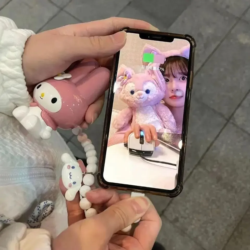 

Kuromi Cinnamon Dog Melody Data Cable Bell Bracelet Kawaii Bracelet Rechargeable Short-Cable Fast Charging Best Gift