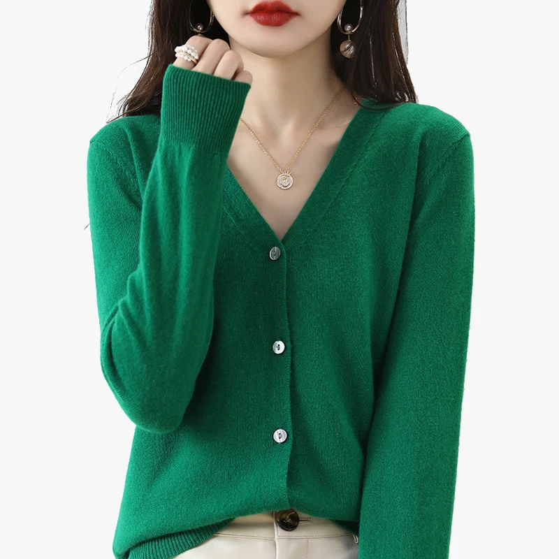 

Women's Long Sleeve Knitted Sweaters Casual Cardigan Female Clothing 17Colors High Quality